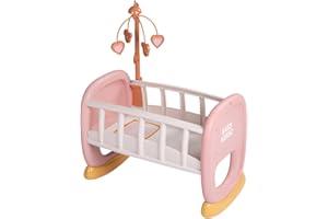 Smoby - Baby Nurse - Berceau à Barreaux - pour Poupon Jusqu'à 42 cms - Lit à Bascule - Matière Recyclée - A Partir de 18 Mois