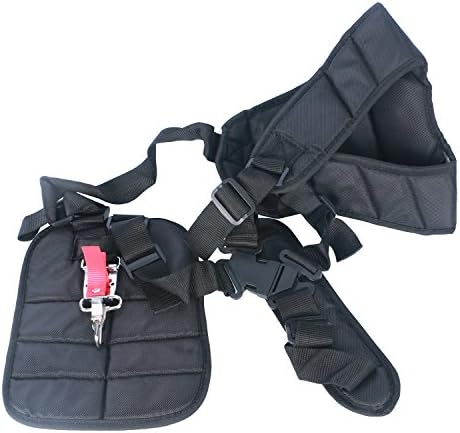 Comfortable Adjustable Strimmers Harnesses Double Padded Shoulder Strap Trimmers For Chainsaw Brush Cutter Pruner Garden Black