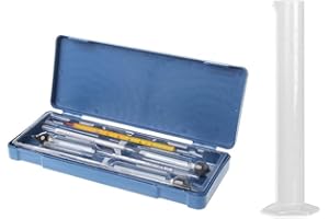 siwetg Testeur d'hydromètre vintage en plastique - Set d'outils - Alcoomètre - Compteur de vin - Thermomètre - Hydromètre - Outils