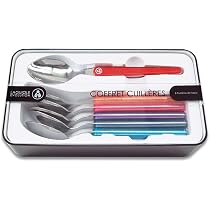 Laguiole Évolution Coffret 6 Cuillères à Soupe - Manche ABS Multicolore - Acier Inoxydable - Pour Table