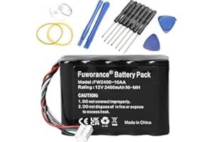 Fuworance 2400mAh 12V 533-000050 Batterie de Remplacement Compatible avec Logitech Squeezebox Radio, XR0001, X-R0001, HRMR15/5, 1NT210AAHCB10YMXZ NiMH Batterie avec Outils de réparation