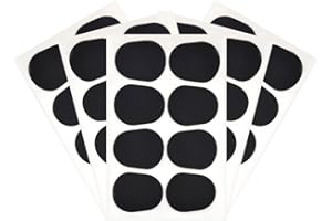 GHEART Mundstückaufkleber für Altsaxophon und Klarinette, Mundstückaufkleber, Mundstückpolster Ovale Mundstückaufkleber aus Gummi, schwarz, 0,8mm (40 Stück / 5 Bögen)