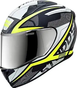 Studds N5 Helmet Thunder D4 with Mirror Visor (Matt Black, XL)