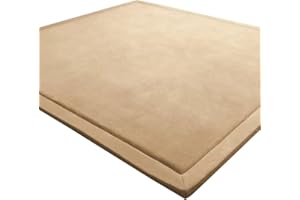 LEHOUR Tappeto di Velluto Corallo Ispessimento per Bambini Coperta strisciante Tappeto Morbido per Bambini Tatami Tappetino Antiscivolo per Bambini (Marrone Chiaro, 150 * 180CM)