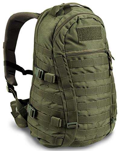 WiSPORT® CARACAL Mochila 25 litros | Militar | Cordura | MOLLE | Pesca | Senderismo | Acampan | Produttore dell'esercito polacc! | 5 anni di garanzia!, camuflaje:RAL-7013