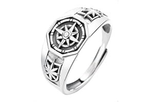 KONFEN Adjustable Rings for Men, Mountain Ring Unisex, Vintage Hip Pop Chunky Fidget Ring Toe Rings Thumb Ring Open Ring Single Ring Gift for Men Women Boys Jewellery Gifts