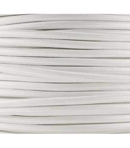 Stoffkabel 3-adrig 5 Meter Elfenbein – Textilkabel Für Lampen & Kronleuchter (Made In Italy)