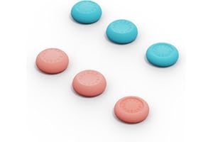 SAVAGE RAVEN by Skull & Co. Skin, CQC Thumb Grip Set Joystick Cap Analog Stick Cap for Nintendo Switch 2 Joy-con Controller - Neon Blue+Red, 3 Pairs(6pcs)