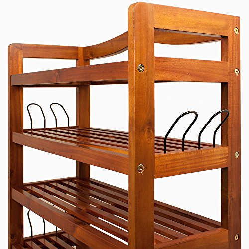 Shoe Storage Rack Wooden Tropical Acacia Storing Cabinet Furniture Unit Shoe Organiser