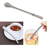 IGEMY Pro Tea Stainless Steel Drinking Yerba Mate Straw Gourd Bombilla Filter Spoon (Silver)