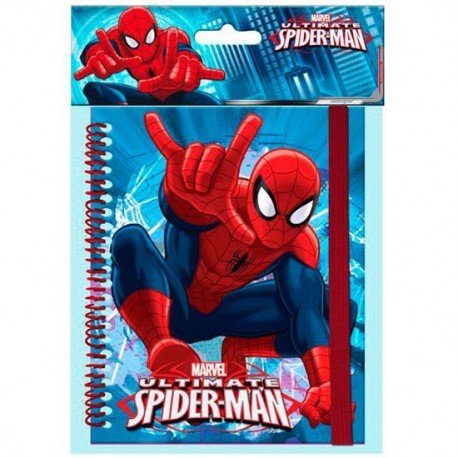 Cuaderno Spiderman Marvel banda elastica