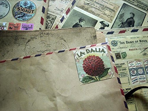 YPSelected Conjunto de 10 hojas de pegatinas Vintage Deco pegatinas de papel de la etiqueta engomada de Scrapbooking