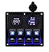 Produktbild DCFlat Wasserdicht 6 Bande Rocker Schalter Panel Auto Marine Boot Circuit LED LS Voltmeter (4 Gang Voltmeter)