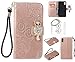 Produktbild für iPhone X Hülle, Glitter Strass Bling Eule Ledertasche Muster Weich PU Schutzhülle für iPhone X Flip Cover Wallet Case Tasche Handyhülle mit Lanyard Strap Stand Function Magnetverschluss Etui Schale Credit Card Slots Bookstyle Purse Design Handytasche Lederhülle Schutz Hüllen mit für Apple iPhone X +Schlüsselanhänger(U) (1)