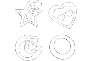 Gotetiso 14 Pezzi Cerchi per Acchiappasogni Anelli in Metallo macramè Cerchi di Metallo Dream Catcher Anelli Forma a Stella Luna Amore Anelli in Metallo per Decorazioni