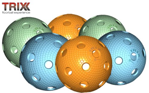 TRIX Unihockey / Floorball Ball 6er Pack MATCHBALL COLOR MIX