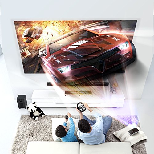 Mini Proiettore Portatile WiFi, Slidoow Proiettore HDMI 1080P FHD Supportato Proiettore Android 7.1 WiFi Bluetooth LED RGB per Home Cinema, Presentazioni di Lavoro