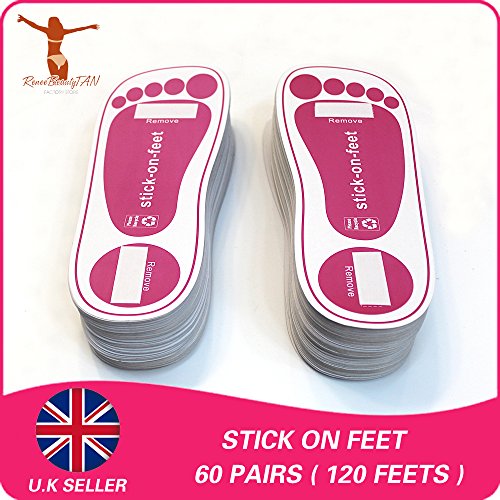 120FEETS Spray Tanning Sticky Feet (60PAIRS) Stick on Foot Protectors for Spray Tanning