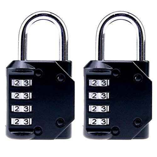 Preisvergleich Produktbild VORCOOL Kombinations Zahlenschloss für Reisekoffer Aktenschränke Schule Gepäck 2 Stücke (Schwarz)