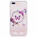Produktbild iPhone 7 Plus Hülle,iPhone 7 Plus 5.5" Schutzhülle, MUTOUREN Crystal Kirstall Handyhülle Case Cover TPU Silikontasche Transparent Ultra dünne Gel Anti-scratch hinten Tasche Etui Bumper Weiß - Kranz und Schmetterling lila