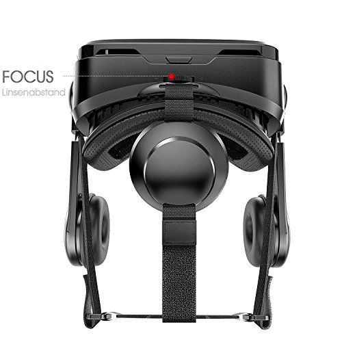 VR-SHARKÂ® X4 - Google Cardboard | Virtual Reality 3D Glasses / Headset / VR Box for all 4.7 - 6.2 inch Smartphones. Compatibel with Android NEXUS / SAMSUNG / LUMIA / LG / MOTO / HTC / HUAWEI / ZTE / Xperia for VR-Games and Videos | With Headphone + 3 years warranty [ FOV 120Â° | white | 410g | PD + FD ]