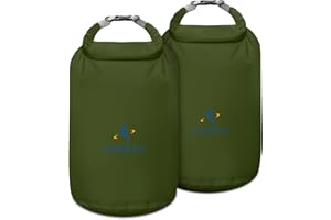 ioutdoor Dry Bag Set,2L/5L/10L/20L Waterproof Dry Bags Lightweight Dry Sacks Set Waterproof Canoe Bags for Rafting Hiking Camping Travel Fishing Boating(Army Green 20L+20L)
