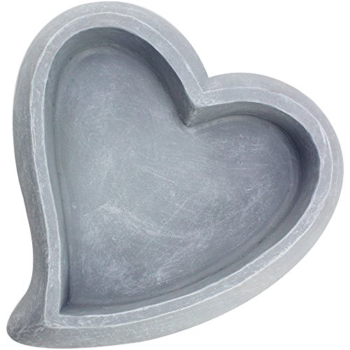 COM-FOUR Deko – Herz zum Bepflanzen Grabschmuck 34 x 30 cm in grau - 3