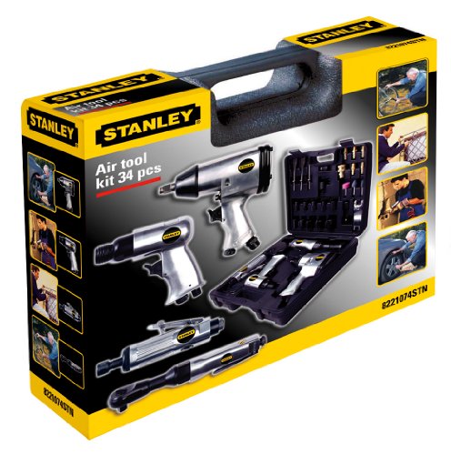 Stanley Zubehör für Luftkompressoren Airtoolkit, 34 Stück, 8221074STN