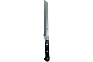 Pradel Excellence - Couteau à Pain Maitre Chef - Lame 20 cm - Acier Inoxydable 3Cr14 - Manche Ergonomique POM - Précision et Confort - 33 cm au Total - Argent