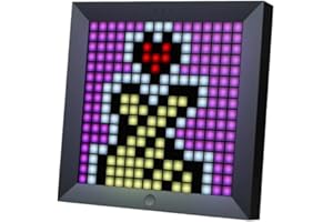 DIVOOM PIXOO Marco LED Programable Color Negro, Bluetooth, 256 RGB Leds
