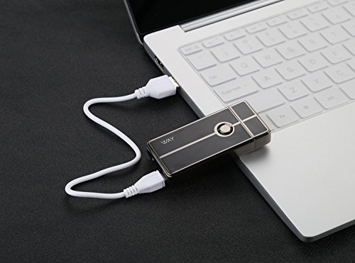Elektronisches Lichtbogen Feuerzeug X, VVAY Double Arc Lighter, Elektro Feuerzeug Usb , Zigarette Feuerzeug (schwarz) - 5