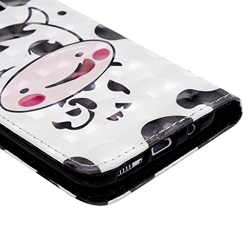 Badalink Case für Samsung Galaxy S8+ (S8 Plus) PU Leder (TPU innere Schicht) Tasche Flipcase Gemalt Schutzhülle mit Kreditkarteninhaber Kippständer Magnet-Schloss Handyhülle Färse - 8