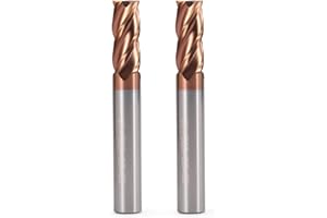 TRVOXVIQ Lot de 5 fraises à tige 4 rainures, fraisage CNC en acier rapide de 8 mm, tige droite, kit d'outils pour bois, aluminium, acier, titane