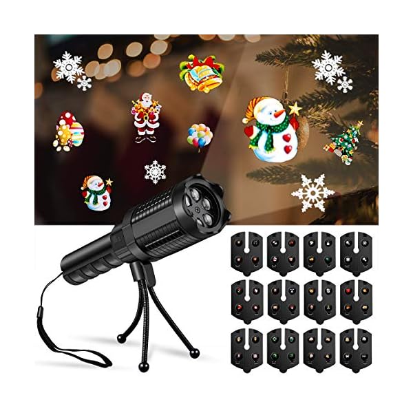 Proiettore Luci Natale Da Esterno.Hweggo Holiday Proiettore Luce Proiettore Proiettore Luci Natale Esterno Con 12 Diapositive Modello Animato Per Festa Natale Halloween Vacanza Giornoelettronica