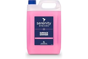 SERENITY HYGIENE Antibacterial Surface Sanitiser - Multipurpose Disinfection Spray - Food Safe Vegan Friendly Formula - Great for Kitchens, Bathrooms and Other Hard Surfaces - 5 Litre Pack of 1
