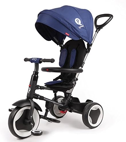 Mondial Toys Tricycle Folding Stroller QPlay RITE 3in1 with Directional Handle and Sun Canopy Blue
