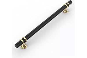 Coinkoly 10 Pack Matte Black and Gold Cabinet Pulls 192MM Hole Centers Kitchen Cabinet Handles Knurled Drawer Pulls Kitchen Cupboard Handles UK0002