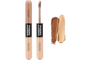ANGLICOLOR PHOERA 2 Colors Concealer Professional Makeup Dual-Ended Correctors, Full Coverage, Long Lasting Liquid Concealer Face Makeup, Cruelty Free Contour (102#Almond/Light)