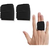 JEYORZY 2 Pieces Elastic Finger Protector, Finger Support, Finger Splints Adjustable Finger Stabilizer Soft Finger Protector