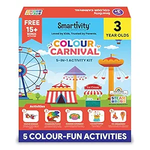 Smartivity Colour Carnival Activity Kit for 3 Years old Boys & Girls | 5 in 1 Fun Activities - Rainbow Experiment, Colour Goggles, Puzzle & More | Perfect Gift Toys / Games for Kids 3 Years Old | Made in India By IIT Alumni