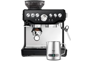Sage - The Barista Express - Machine à Café avec Mousseur à Lait Manuel et Moulin - Mouture Automatique, Mousse Personnalisée - Pichet à Lait avec Contrôle de Température - Truffe Noire
