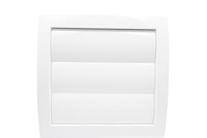 SYSTERM Rejilla de ventilación con láminas móviles tipo persiana. Plástico acrionitrilo butadieno estireno VCD, Blanco, Conexión Ø100mm.