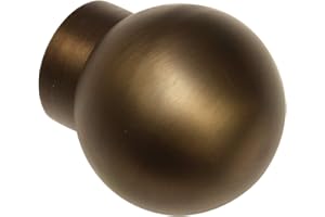 Gardinia Punta a Sfera terminale per binari per Tende, 2 x Sfera, Serie Windsor, Metallo, Bronzo, Ø 25 mm