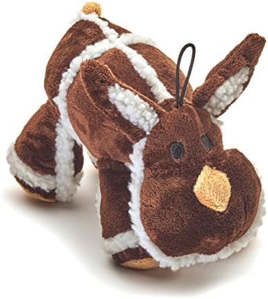 Pistachio Pet Dog Toy - Brown Fleece And Plush Moose With Squeaker. 9"/23cm