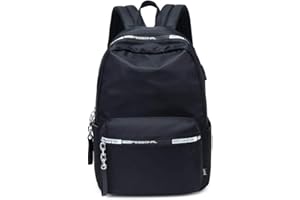 Acmebon Sac à dos pour étudiantes Sac à dos classique de couleur vive Sac simple et casual Noir