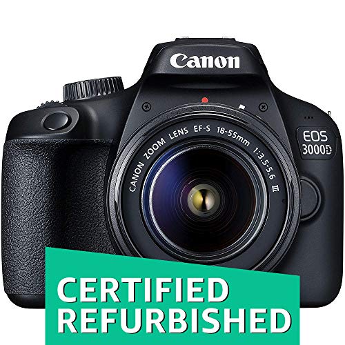 (CERTIFIED REFURBISHED) Canon EOS 3000D 18MP Digital SLR Camera (Black) with 18-55mm is II Lens, 16GB Card and Carry Case RS.23490 (22.00% Off) - Amazon