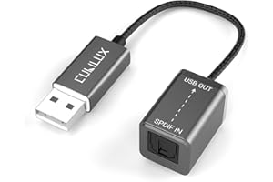Cubilux SPDIF zu USB A Eingang Adapter [NUR für Stereoaufnahmen, Nicht für die Audiowiedergabe] USB Optischer Line-in Dongle, Toslink zu USB-Empfänger für Mac PC Laptop Computer Dell