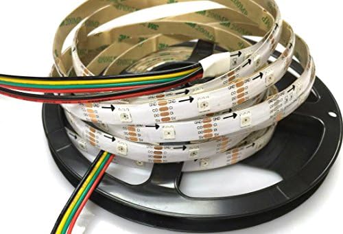 RogndashAPA102 Strip DC5V Addressable 30led /Meter Smart Led Pixel Light Waterproof IP65 5M (White PCB)