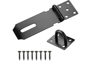 ZNGOU Stainless Steel Padlock Hasp and Staple Heavy Duty Shed Lock Hasp 4 Inch Shed Door Latch Gate Lock Latch Hinge Padlock Catch Door Clasp Latch Security Hasp for External Doors Window Cabinet Pet Cage