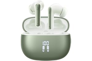 YELKUTT Cuffie Bluetooth, Auricolari Bluetooth 5.3 Cuffie Wireless in Ear con 6 ENC Mic Stereo, Cuffie Senza Fili Cancellazione Rumore Cuffiette Bluetooth IPX8 Impermeabili Earbud 50H LED Display